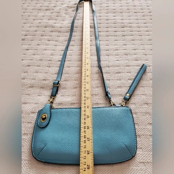 NWOT Joy Susan Mini Crossbody Wristlet Clutch - Light Blue Vegan Leather - Picture 3 of 8